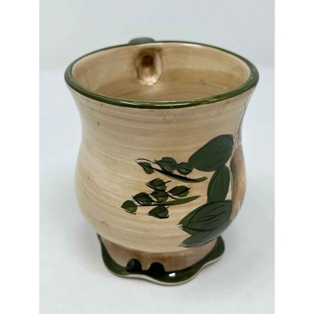 Home Trends Granada Fruit Pattern Footed Vintage Coffee Mug 4 1/2